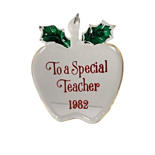 1982 Teacher (Acrylic) Hallmark Ornament QX301-6 Image1