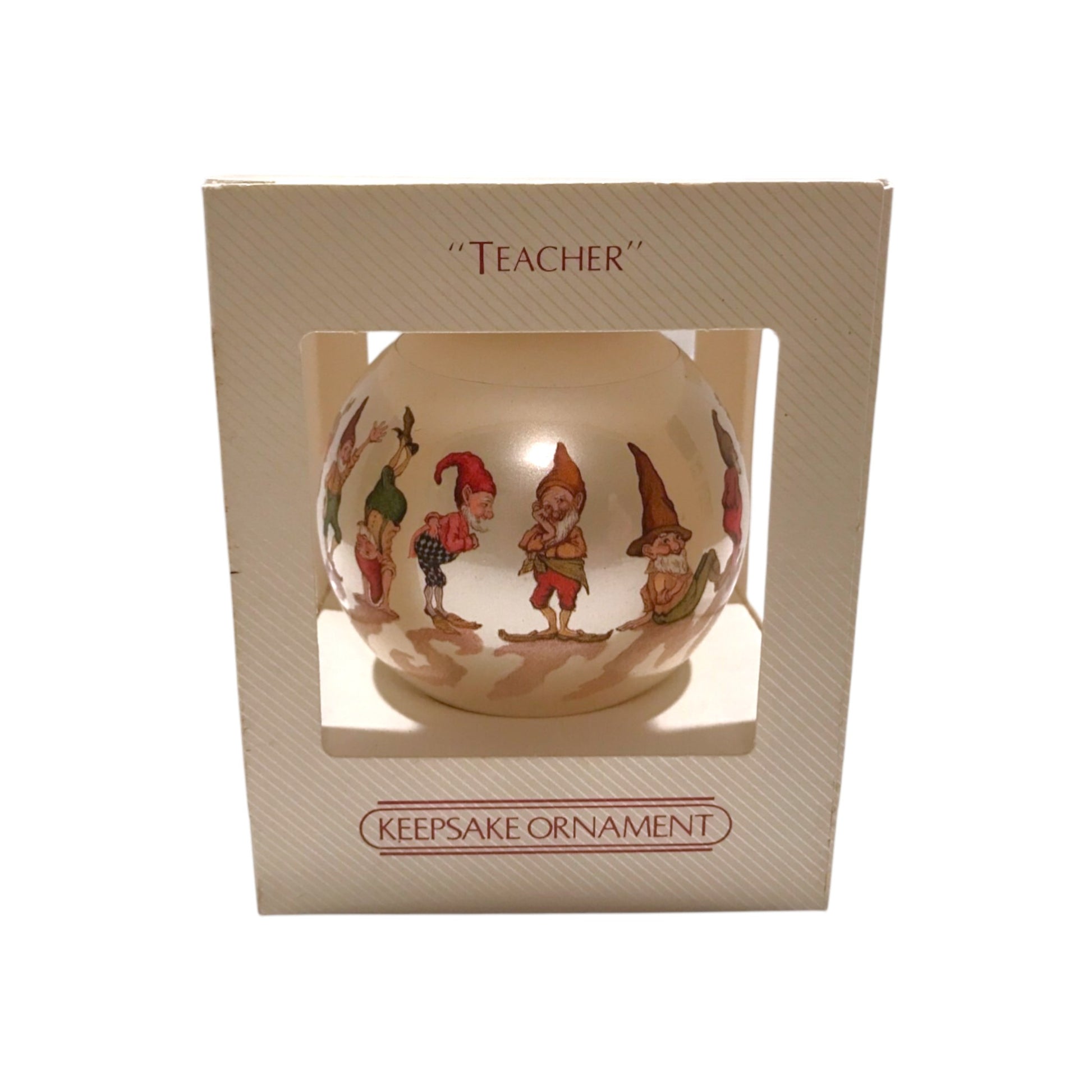 1982 Teacher (Ball) Hallmark Ornament QX214-3 Image2