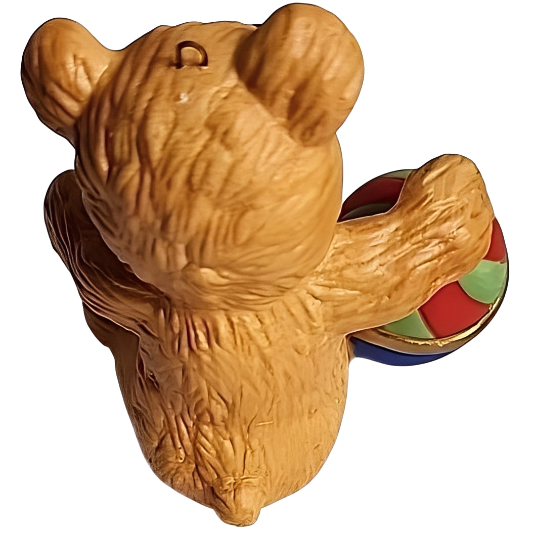 1983 Cinnamon Bear with Top Hallmark Ornament (Porcelain Bear) QX4289