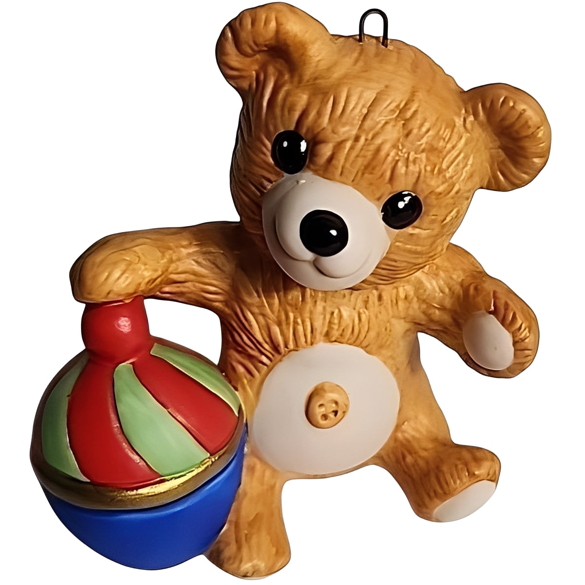 1983 Cinnamon Bear with Top Hallmark Ornament (Porcelain Bear) QX4289