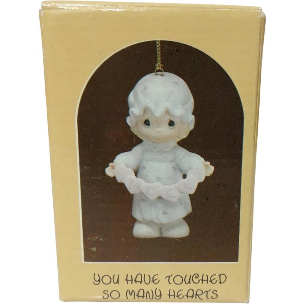 1983 Vintage Precious Moments Figurine - "You Have Touched So Many Hearts" - Charming Girl Cutting Hearts