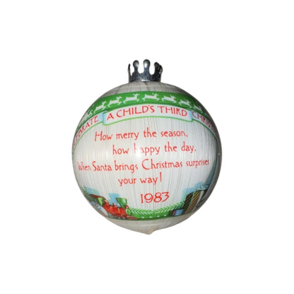 1983 A Child's 3rd Christmas (Ball) Hallmark Ornament QX226-9 Image3