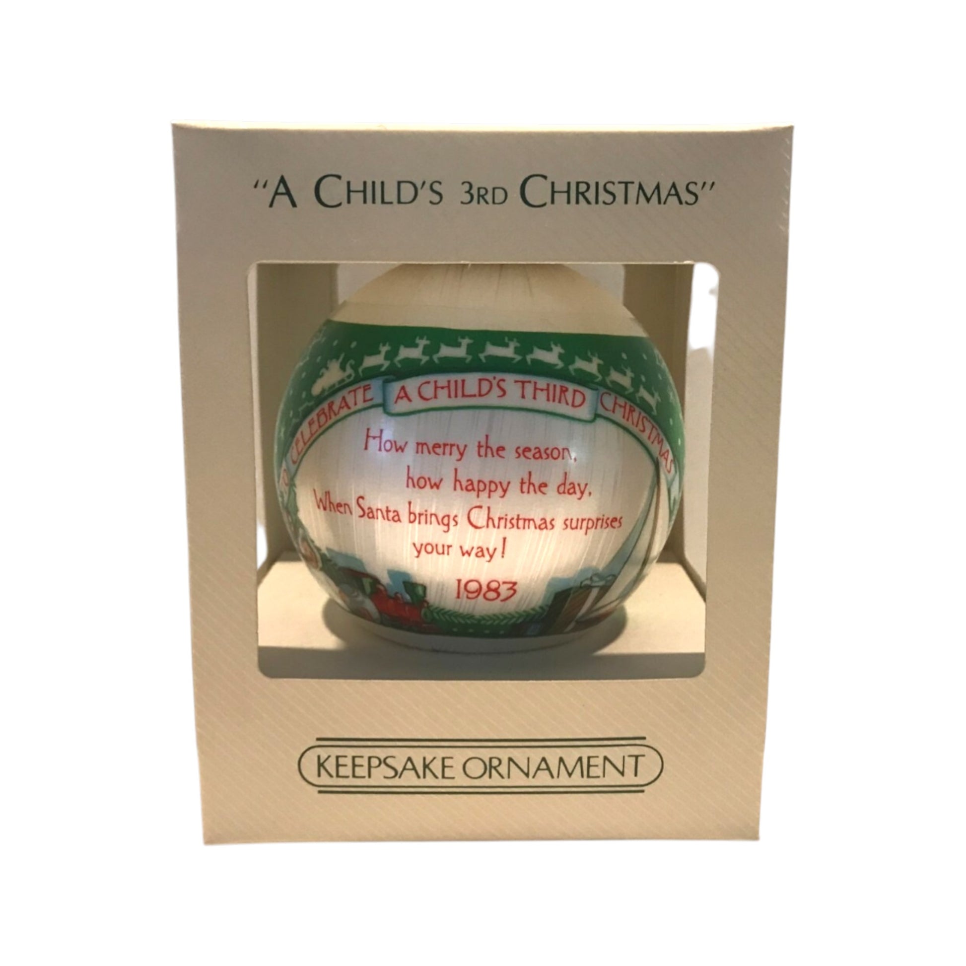 1983 A Child's 3rd Christmas (Ball) Hallmark Ornament QX226-9 Image5