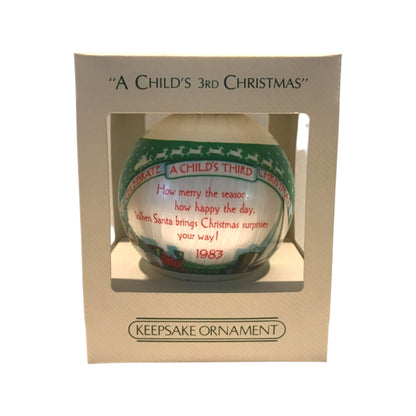 1983 A Child's 3rd Christmas (Ball) Hallmark Ornament QX226-9 Image5