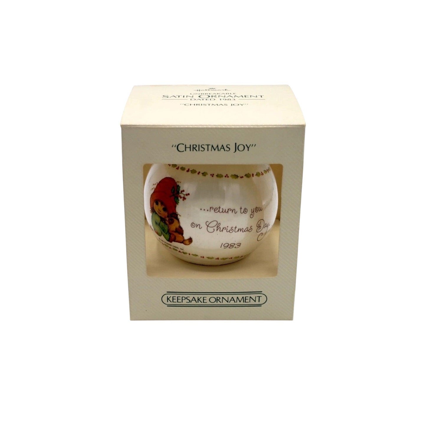 1983 Christmas Joy (Glass Ball) Hallmark Ornament QX216-9 Image2