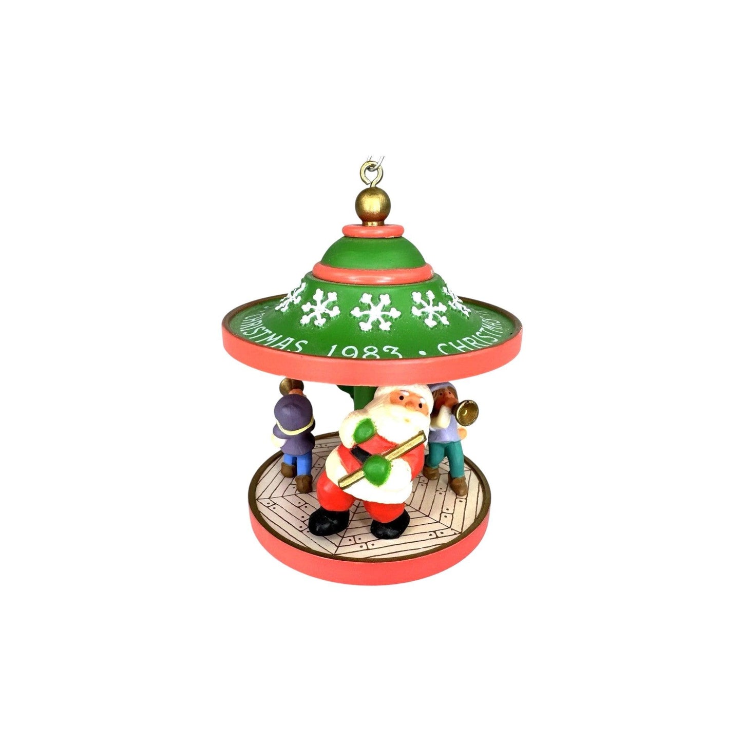 1983 Santa and Friends Carousel Hallmark Ornament (Carousel) QX4019 Image1