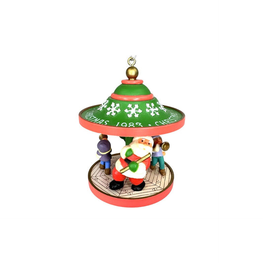 1983 Santa and Friends Carousel Hallmark Ornament (Carousel) QX4019 Image1