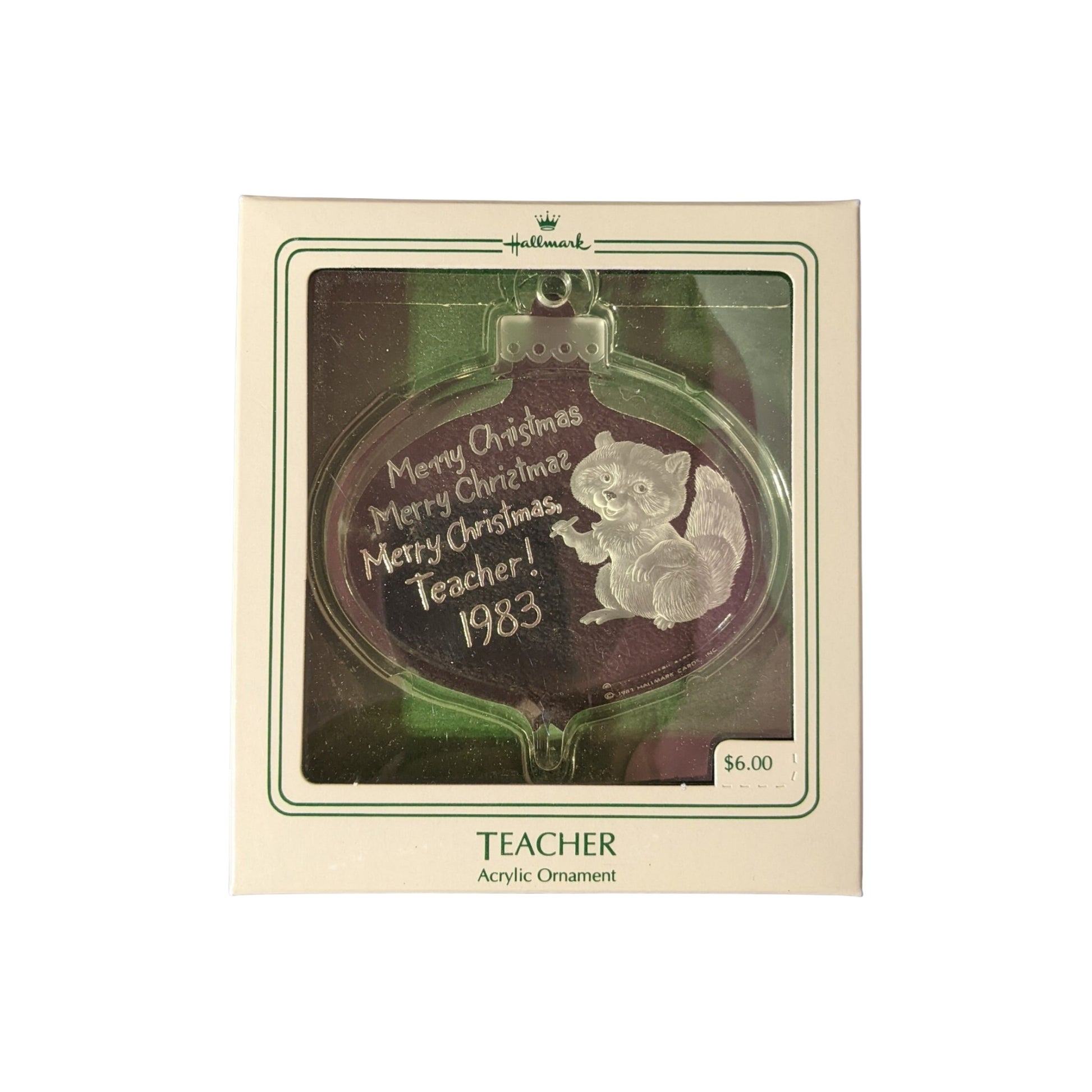 1983 Teacher (Acrylic) Hallmark Ornament QX304-9 Image2
