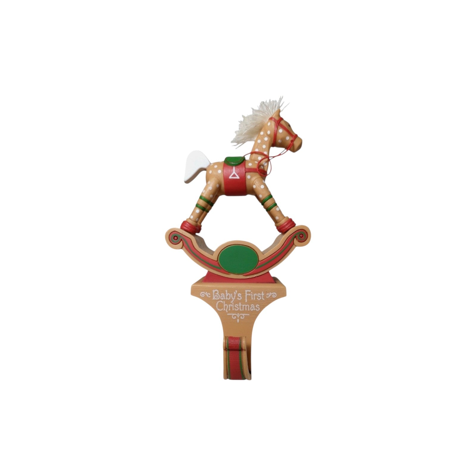 1984 Baby’s First Christmas - Stocking Hanger (Rocking Horse) Hallmark Ornament QSH812-1 Image1