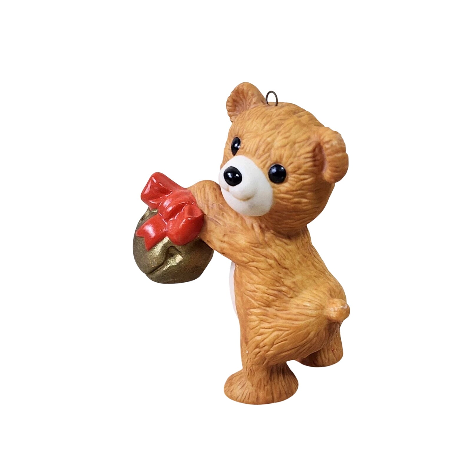 1984 Cinnamon with Jingle Bell Hallmark Ornament (Porcelain Bear) QX4541
