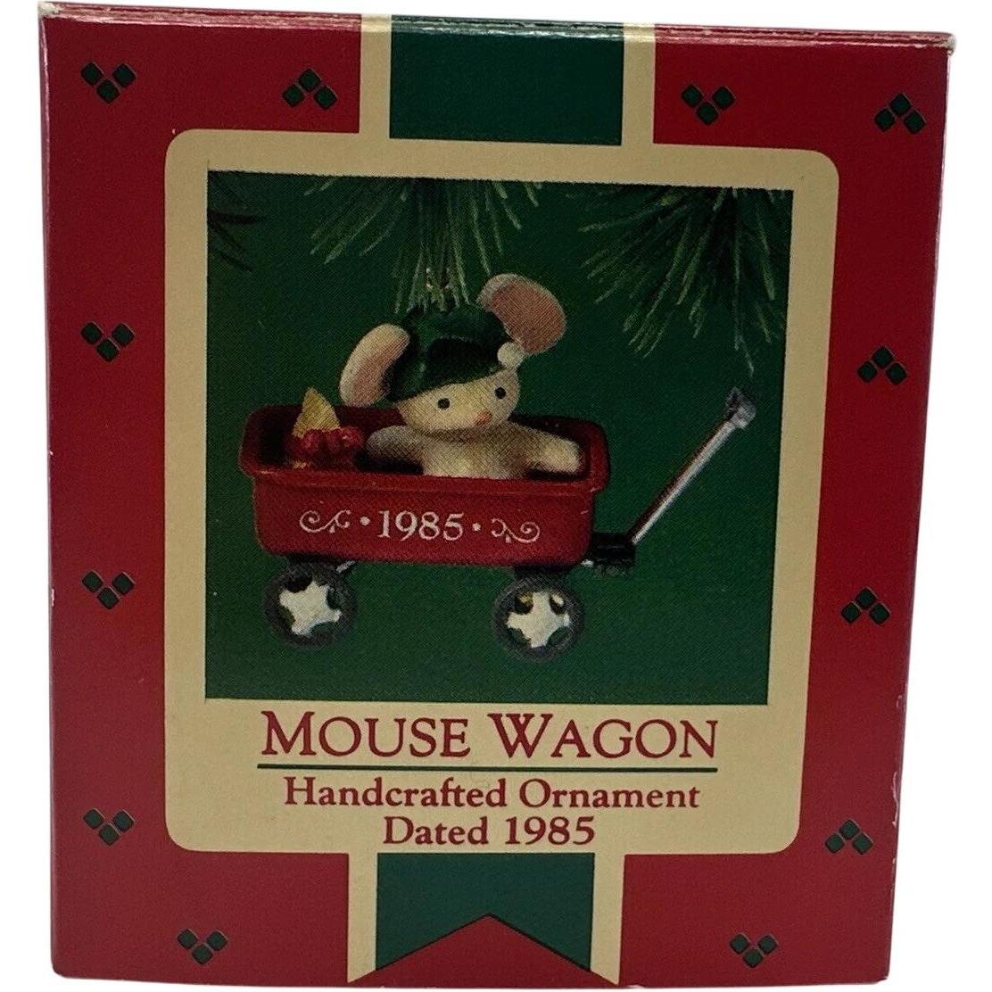 1985 Mouse Wagon Hallmark Ornament (Mouse) QX4762