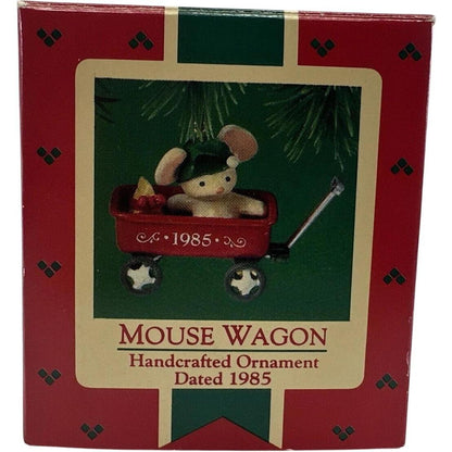 1985 Mouse Wagon Hallmark Ornament (Mouse) QX4762