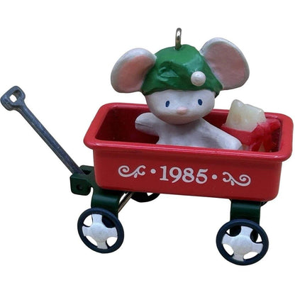 1985 Mouse Wagon Hallmark Ornament (Mouse) QX4762