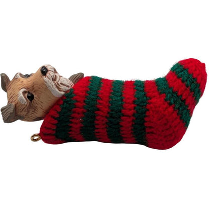 1985 Doggy In a Stocking Hallmark Ornament (Puppy) QX4742