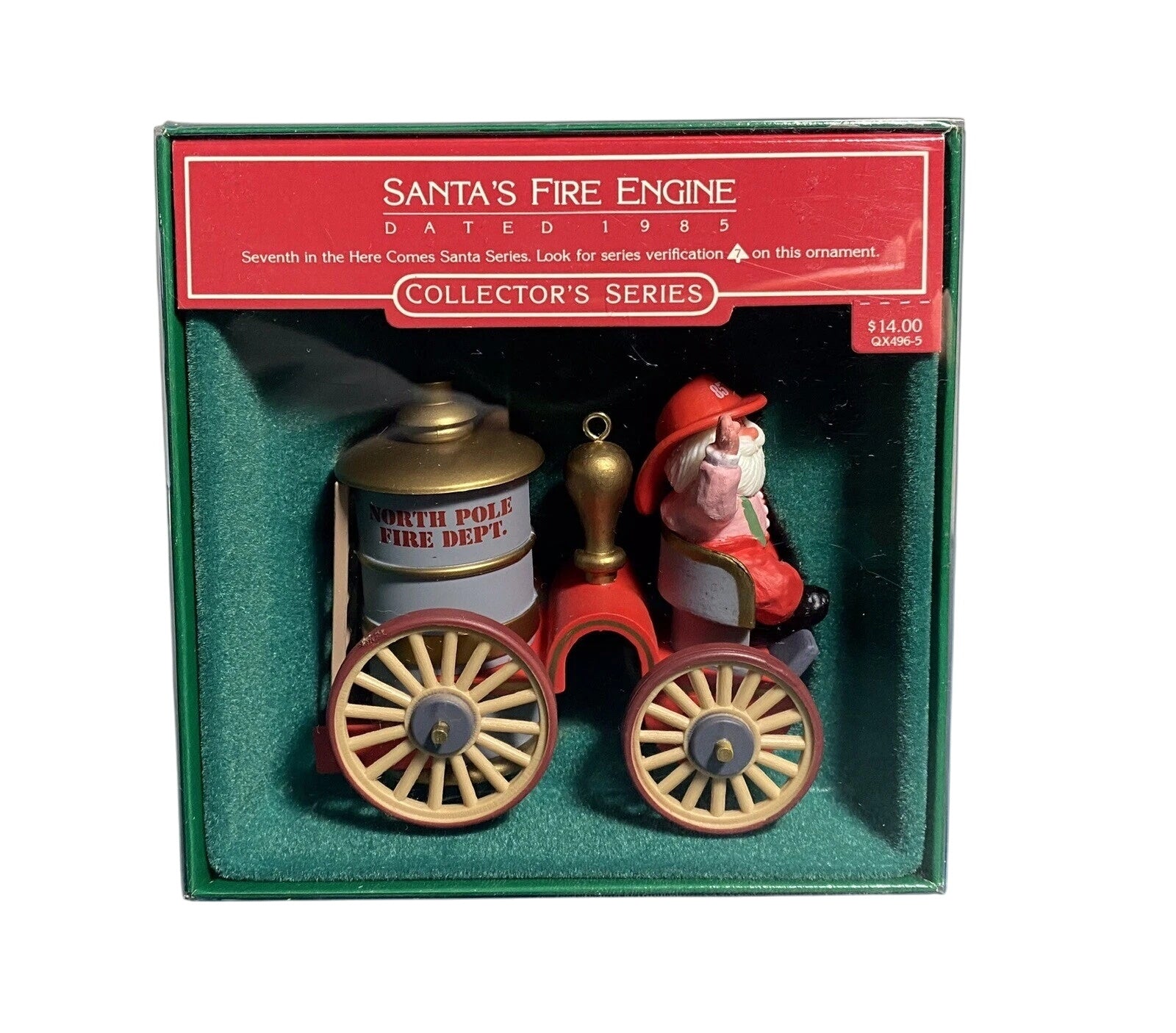 1985 Santa's Fire Engine Hallmark Ornament (Here Comes Santa) QX4965