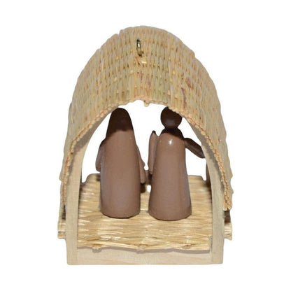 1985 Wood and Woven straw Hallmark Ornament (Miniature Creche) QX4825 Image4