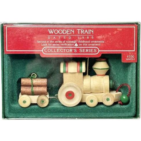 1985 Wooden Train Hallmark Ornament (Nostalgic Childhood) QX4722