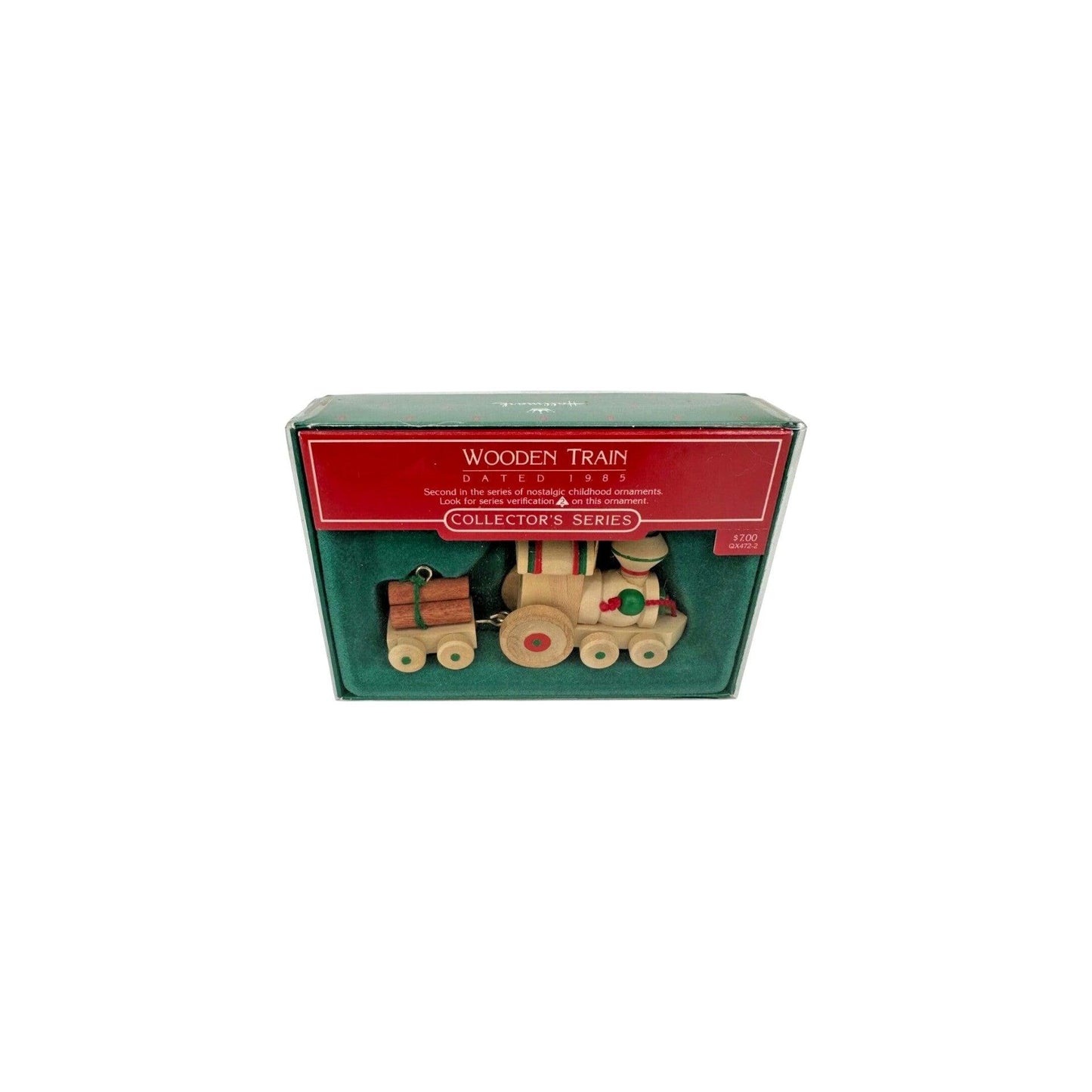 1985 Wooden Train Hallmark Ornament (Nostalgic Childhood) QX4722 Image2