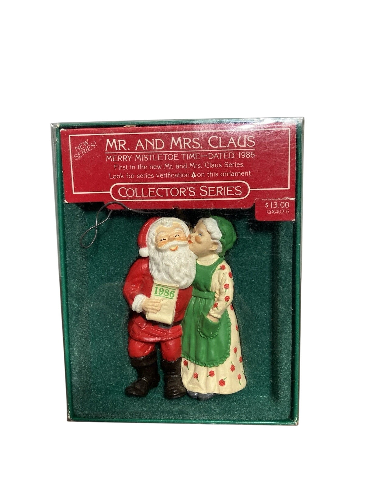 1986 Merry Mistletoe Time Hallmark Ornament (Mr. And Mrs. Claus) QX4026