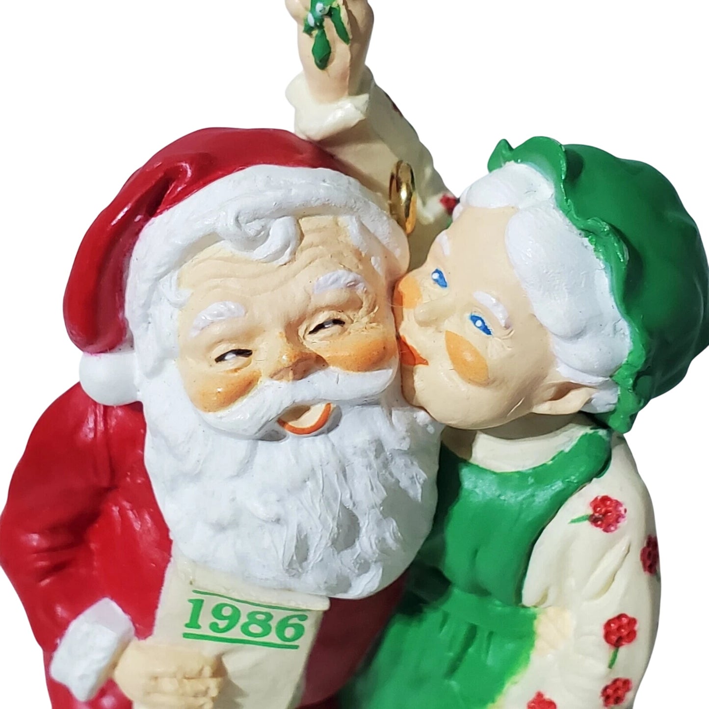 1986 Merry Mistletoe Time Hallmark Ornament (Mr. And Mrs. Claus) QX4026