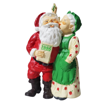1986 Merry Mistletoe Time Hallmark Ornament (Mr. And Mrs. Claus) QX4026
