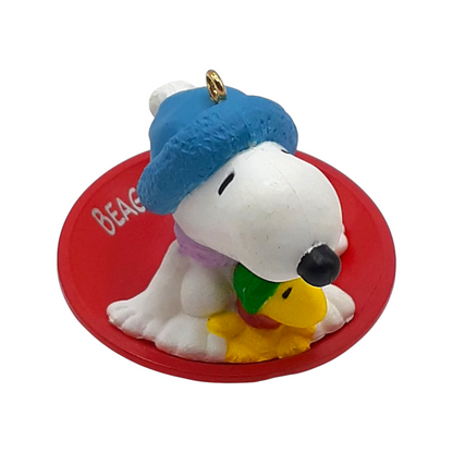 1986 Snoopy and Woodstock Hallmark Ornament (Sled) Hallmark Ornament (Peanuts) QX4383