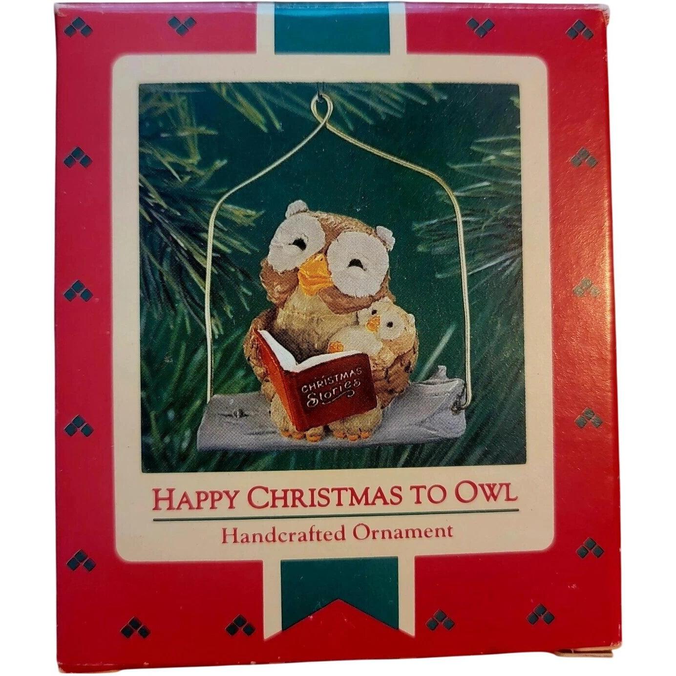 1986 Happy Christmas to Owl Hallmark Ornament (Bird) QX4183