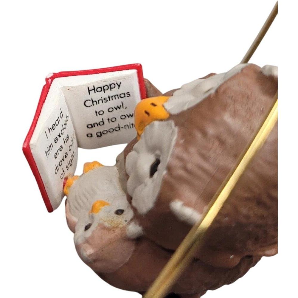 1986 Happy Christmas to Owl Hallmark Ornament (Bird) QX4183