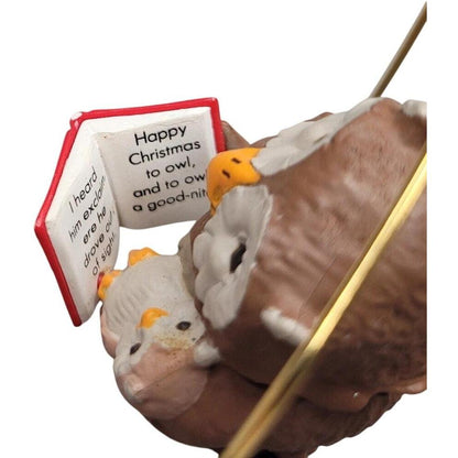 1986 Happy Christmas to Owl Hallmark Ornament (Bird) QX4183