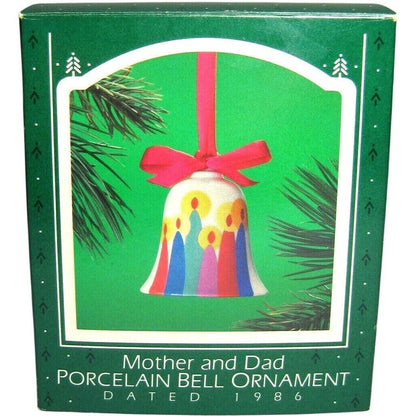 1986 Mother and Dad Porcelain Bell Hallmark Ornament (Bell) QX4316