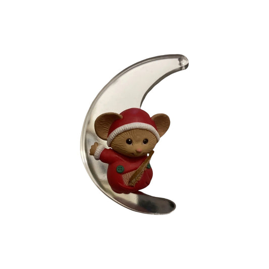 1986 Mouse in the Moon Hallmark Ornament (Mouse) QX4166 Image1