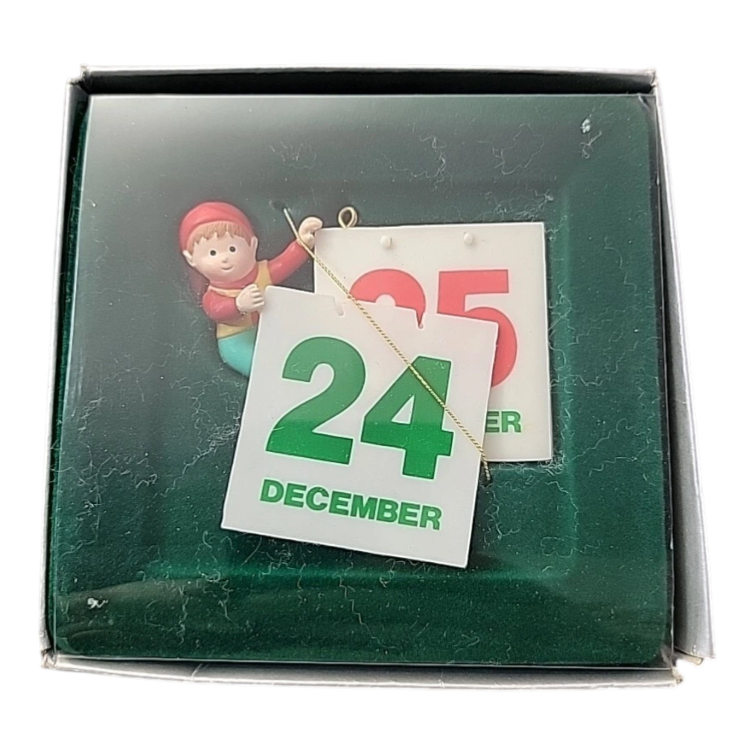 1986 Santa’s Calendar Elf Treasury of Christmas Enesco Ornament 551333 Image2