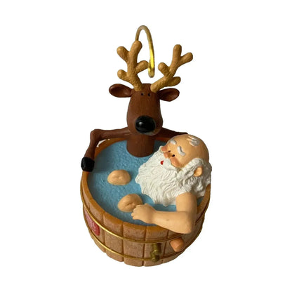 1986 Santa's Hot Tub Hallmark Ornament (Santa's Hot Tub) QX4263 Image3