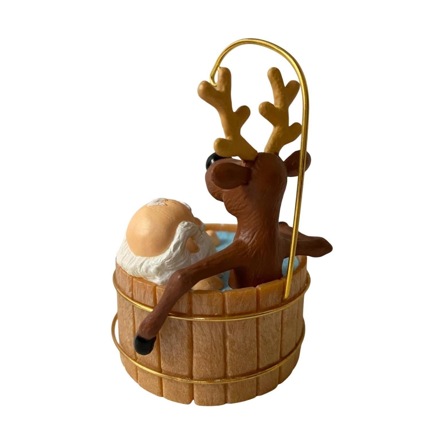 1986 Santa's Hot Tub Hallmark Ornament (Santa's Hot Tub) QX4263 Image4