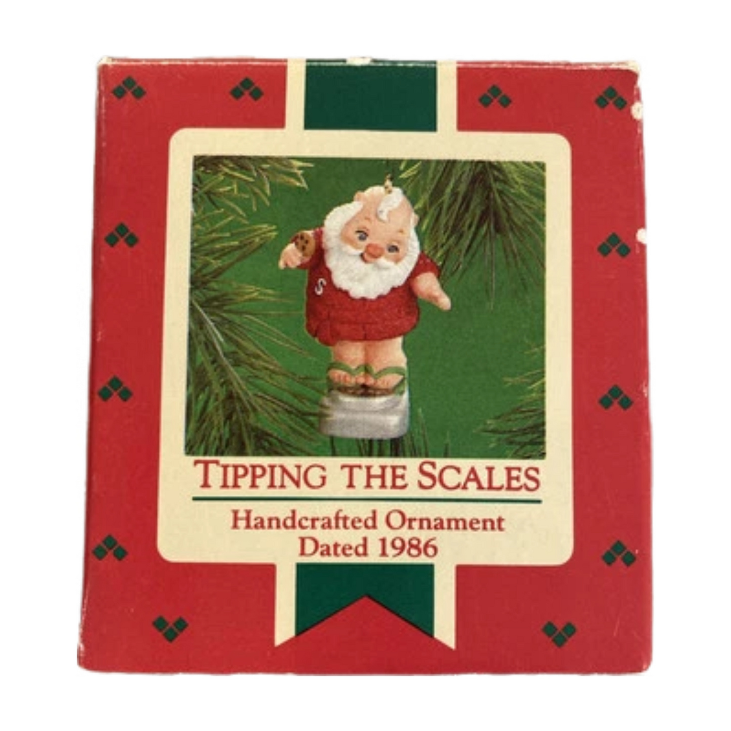 1986 Tipping the Scales Hallmark Ornament (Santa Claus) QX4186 Image2