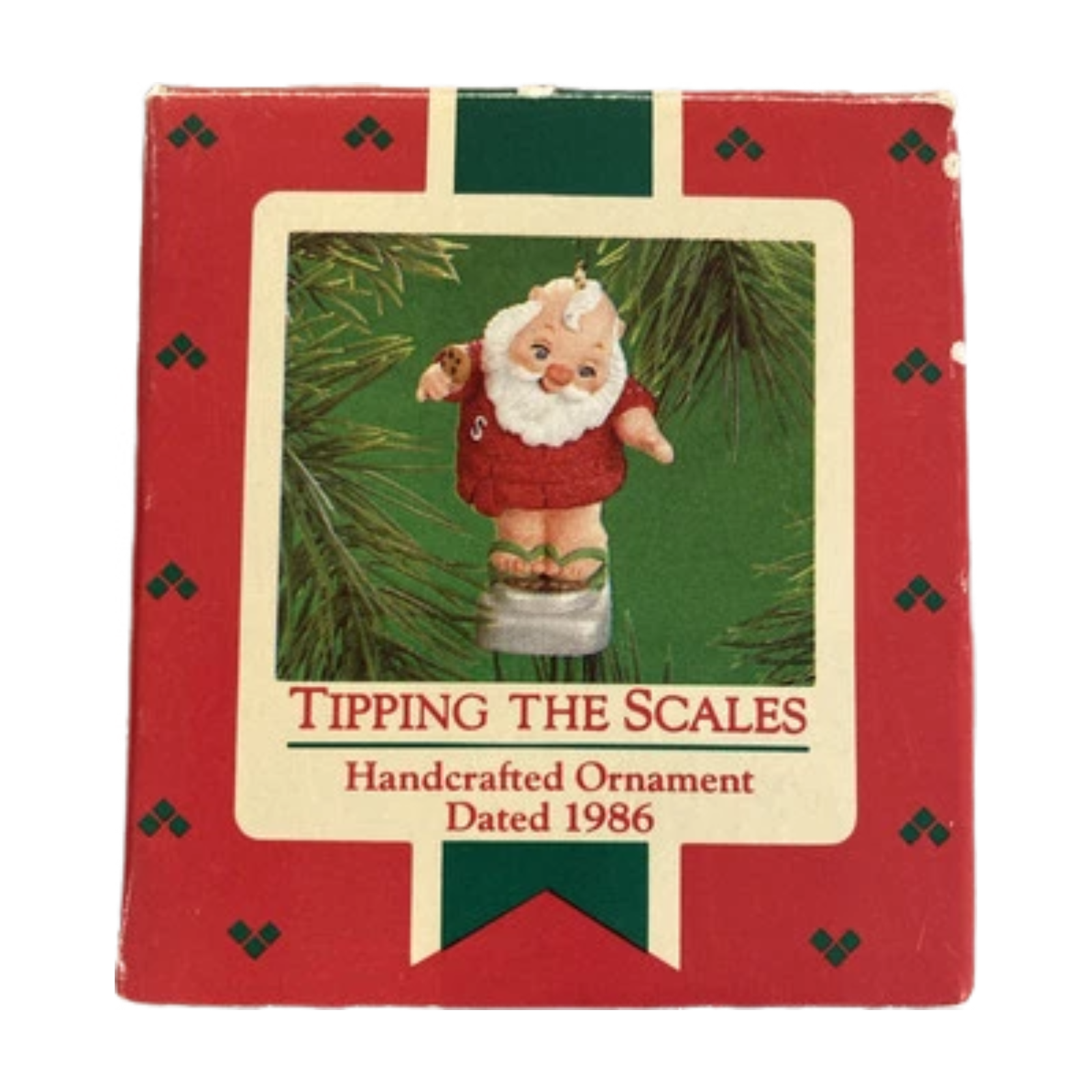 1986 Tipping the Scales Hallmark Ornament (Santa Claus) QX4186 Image2