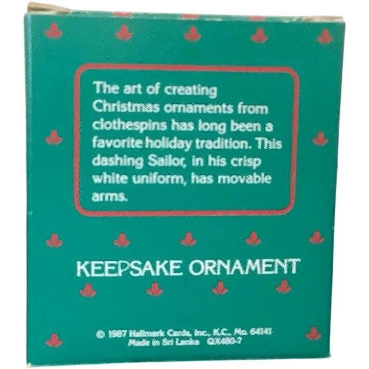 1987 Sailor Hallmark Ornament (Clothespin Soldier) QX4807