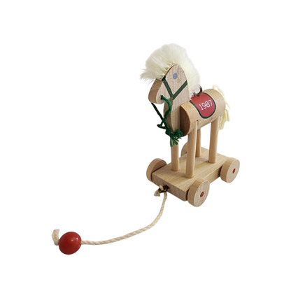 1987 Wooden Horse Hallmark Ornament (Nostalgic Childhood) QX4417