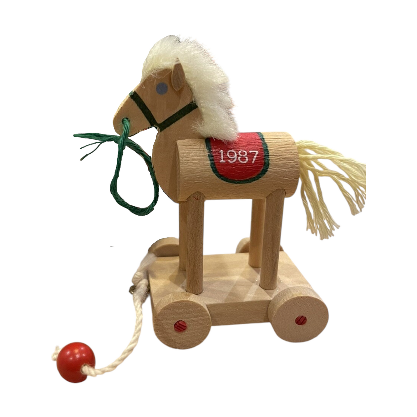 1987 Wooden Horse Hallmark Ornament (Nostalgic Childhood) QX4417