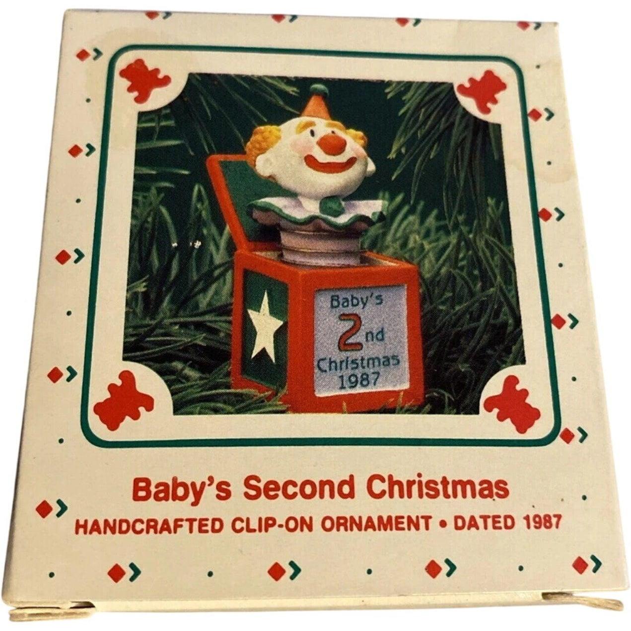 1987 Baby's Second Christmas Hallmark Ornament (Jack-in-the-Box Memories) QX4607