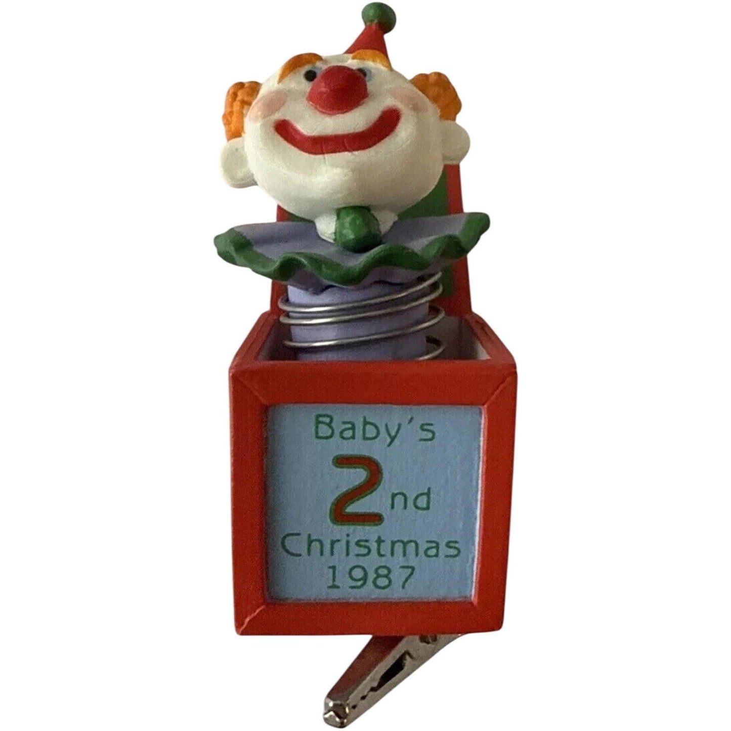 1987 Baby's Second Christmas Hallmark Ornament (Jack-in-the-Box Memories) QX4607