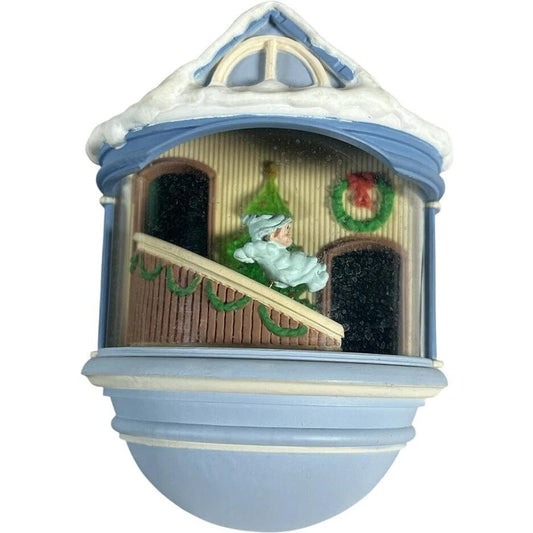 1987 Christmas Morning Baby Hallmark Ornament (Magic Globe) QLX7013