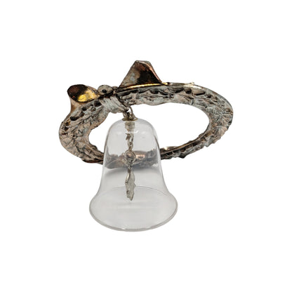 1987 Lead Crystal Bell in Silver-Plated Wreath (Holiday Heirloom) Hallmark Ornament QX485-7 Image1