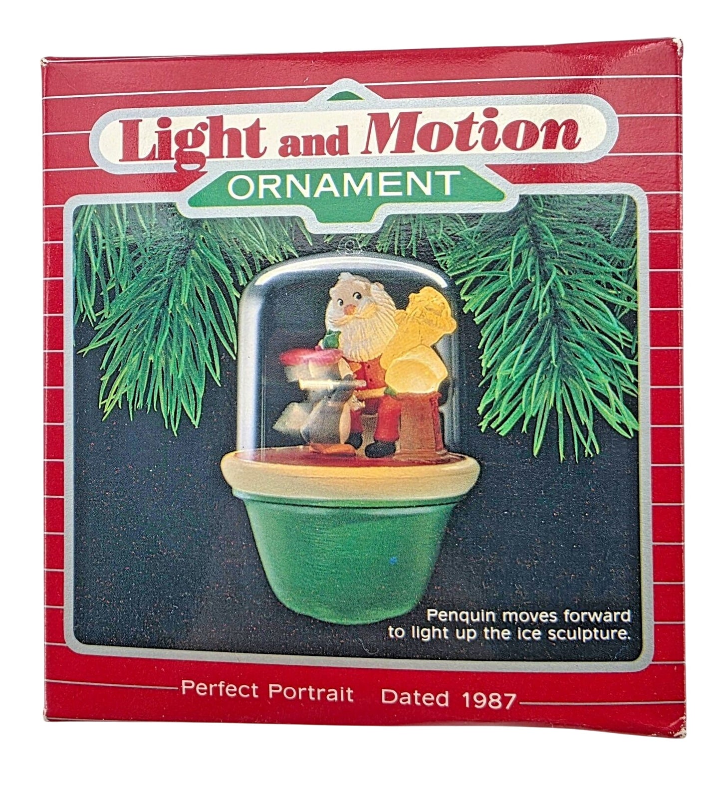 1987 Perfect Portrait Hallmark Ornament (Santa and Sparky) QLX7019