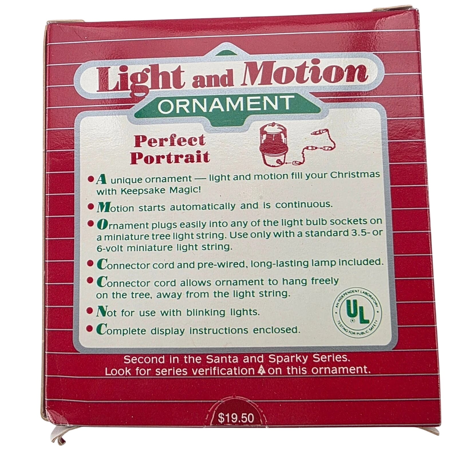 1987 Perfect Portrait Hallmark Ornament (Santa and Sparky) QLX7019