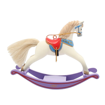 1987 White Hallmark Ornament (Rocking Horse) QX4829