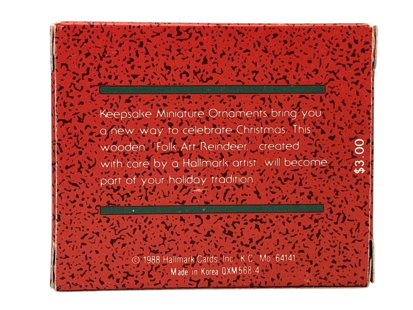 1988 Folk Art Reindeer Hallmark Ornament (Reindeer) QXM5684