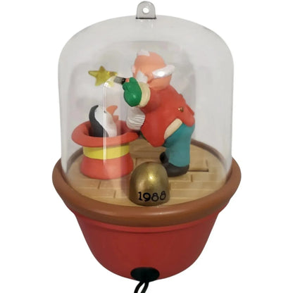 1988 On With the Show Hallmark Ornament (Santa and Sparky) QLX7191