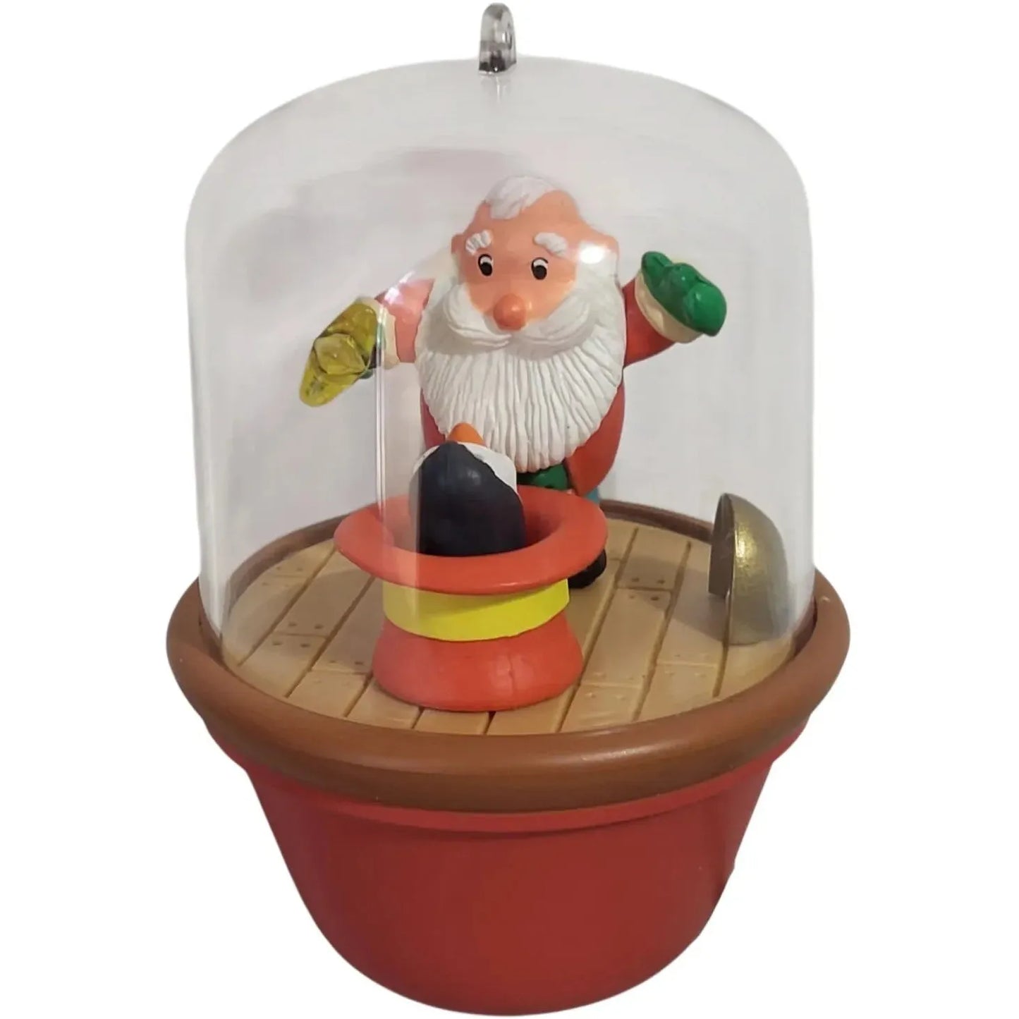 1988 On With the Show Hallmark Ornament (Santa and Sparky) QLX7191