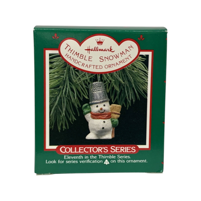 1988 Thimble Snowman Hallmark Ornament (Thimble) QX405-4